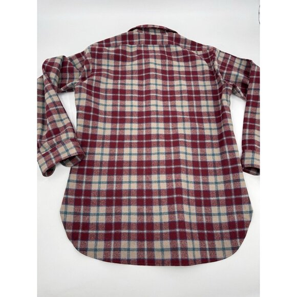 Pendleton Wool Shirt Plaid Button Up Quilted Collar Long Sleeve Size M USA - Picture 5 of 11